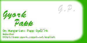 gyork papp business card